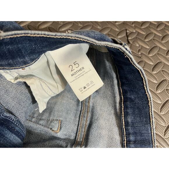 Mother Denim The Swooner Roller Crop Fray Wide Leg Flare - Come Sundown 25 - Picture 4 of 10